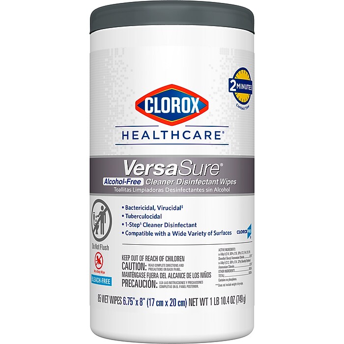 Clorox Healthcare VersaSure Cleaner Disinfectant Wipes, 85 Wipes