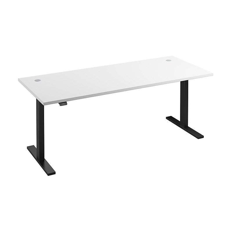 Bush Business Furniture Move 60 Series 72"W Electric Height Adjustable Standing Desk, White (M6S7230WHBK) image 1