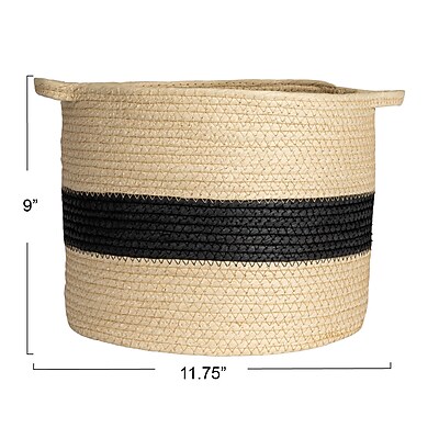 Household Essentials Round Handwoven Paper Rope Basket - Thumbnail 3