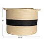 Household Essentials Round Handwoven Paper Rope Basket with Handles, Natural/Black (HE1208)~#|#~EAB7920C-20DB-44C2-9DB85770E7154A55_sc7
