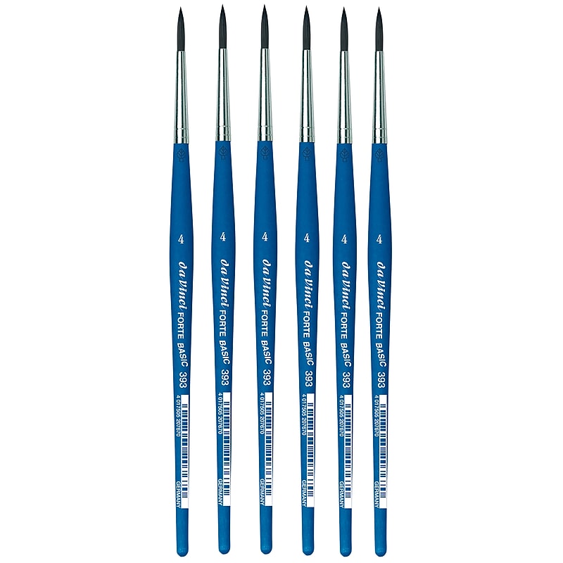 da Vinci FORTE BASIC Acrylic Synthetic Bristle, Round Brush, 6/Pack (DVXVA3934-6) image 1