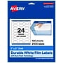 Avery Laser/Inkjet Oval  Waterproof Multipurpose Labels, 2"  Dia, White, 2400/Box (94053)~#|#~EABB2686-171A-429B-9311B56AFAD69C4D_sc7