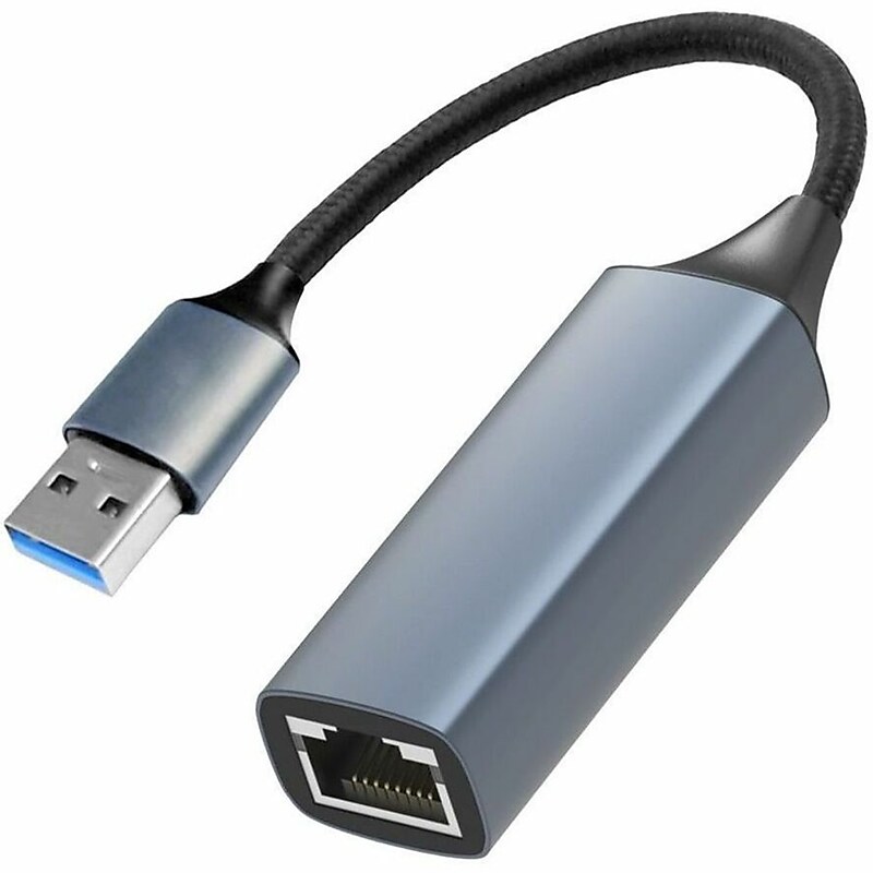 4XEM USB-A 3.2 to RJ-45 Ethernet Adapter, Male to Female, Silver (4XUSBARJ45TAA) image 1