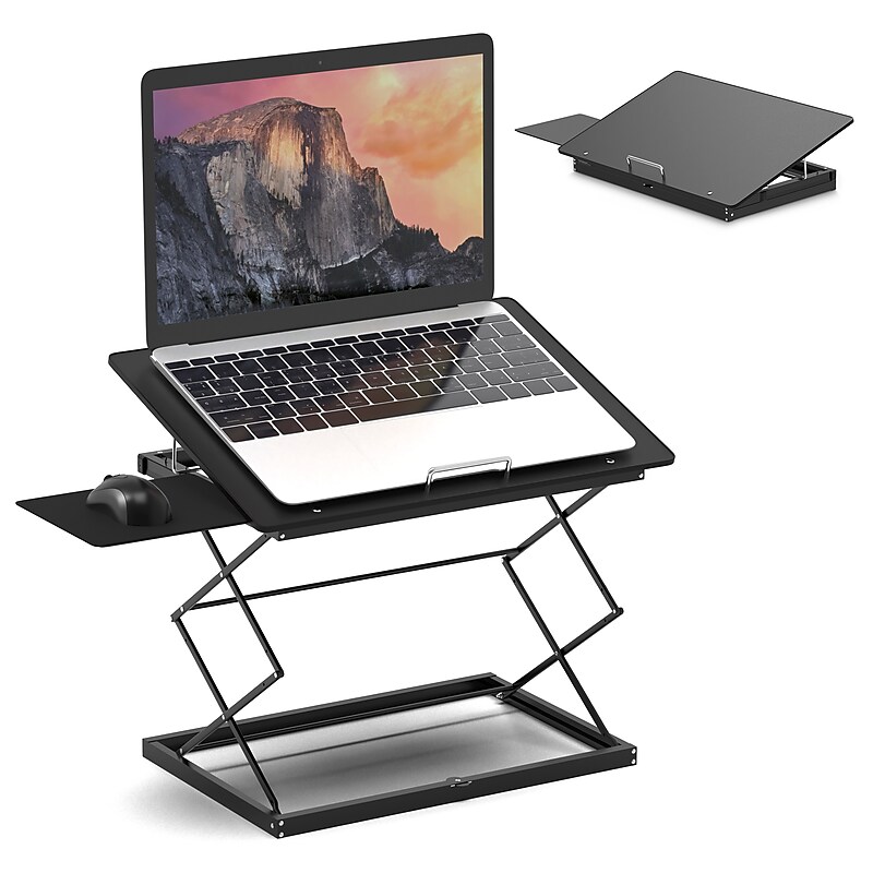 Uncaged Ergonomics CD4 16.25" x 12.25" Metal Laptop Stand, Black (CD4-b) image 1