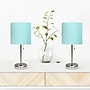 Creekwood Home Oslo Duo 19.5" LED Table Lamp with USB Port, Brushed Steel/Aqua Shade, 2/Set (CWT-2012-AU-2PK)~#|#~EAC67E72-9733-4D88-8A3F07F958E38A2D_sc7