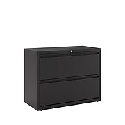 Staples Commercial 2 File Drawer Lateral File Cabinet, Locking, Black, Letter/Legal, 36"W (20054D)