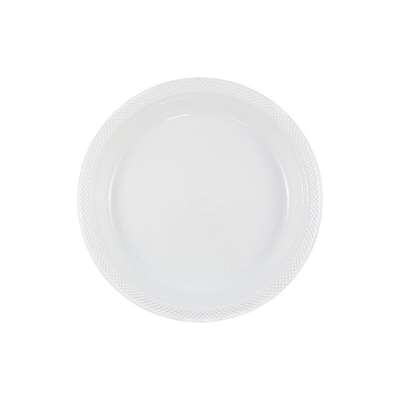 JAM PAPER 9" Plastic Plates, White, 60 Plates/Pack (9255320691g) image 1