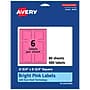 Avery Laser/Inkjet Square Multipurpose Labels, 2.75" x 2.75", Bright Pink, 480/Box (94109)~#|#~EAD4E039-B2ED-4887-AEE5D4CBAF9E7A04_sc7