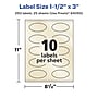 Avery Pearlized Ivory Oval Multipurpose Labels, 1.5" x 3", Ivory, 250/Pack (94055)~#|#~EAD54AE2-1BED-4D82-BF08707278B6DFAE_sc7