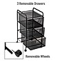 Mind Reader 3-Removable Drawer Mobile Desk and Bathroom Storage Cart with Wheels, Metal, Black (3VERTM-BLK)~#|#~EAE446D3-BA80-4ADF-A2DB1CDE34AE00F0_sc7