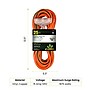 GoGreen Power 25' Indoor/Outdoor Extension Cord, 3-Outlet, 12 AWG, Orange (GG-15225)~#|#~EAE82305-3020-4E4E-89985022F84CE59B_sc7