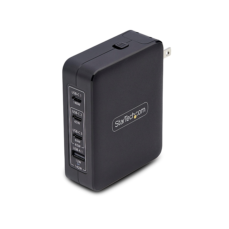 StarTech GaN USB-A/USB-C Wall Charger, 140W, Black (3114GCN-WALL-CHARGER) image 1