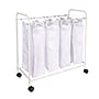 Household Essentials 4-Section Rolling Laundry Sorter, Polyester, White (HE1113)~#|#~EAED4E5B-90D6-407F-95502D0F0365C728_sc7