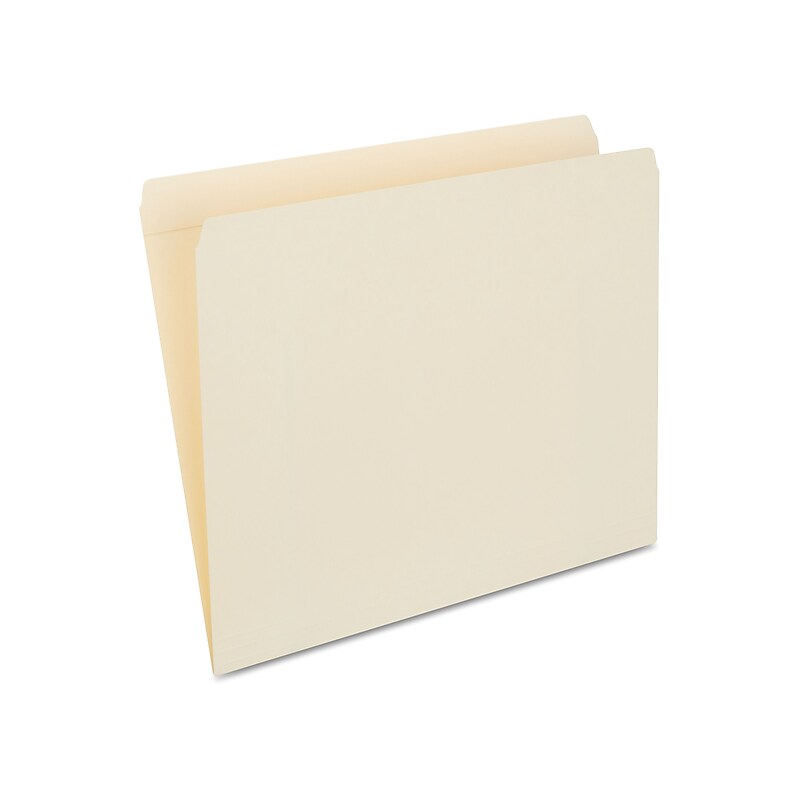 Staples 30% Recycled Reinforced File Folders, Single Tab, Letter Size, Manila, 100/Box (ST508820/508820) image 1