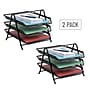 Mind Reader Metal 3-Tier Stackable Paper Desk Tray Organizer, Black, 2/Pack (3TPAP2PK-BLK)~#|#~EAF040F0-0738-43DB-A56E4C3C1F2DA2B1_sc7
