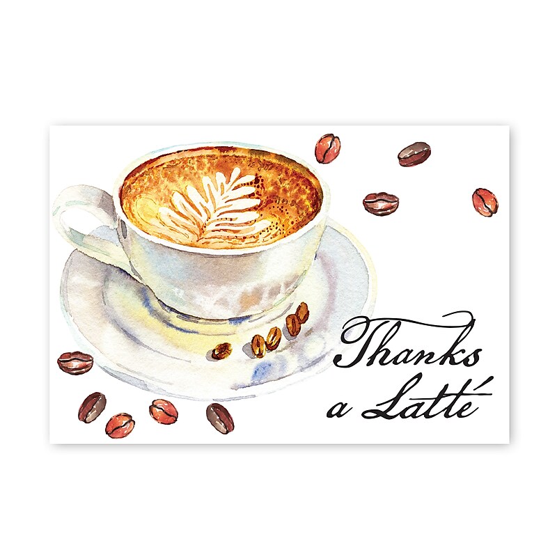 Great Papers Thanks a Latte General Use Thank You Notecard Kits, Multicolored, 24/Pack (2025022) image 1