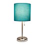 Creekwood Home Oslo 19.5" LED Table Lamp with USB Port, Brushed Steel/Teal Shade (CWT-2012-TL-LB)~#|#~EB0575E9-5B2D-49F6-B5A6BA220DE3869A_sc7