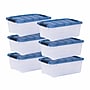 Iris Stack & Pull 12 Qt. Snap Lid Storage Boxes, Clear/Navy, 6/Carton (100306-CT)~#|#~EB07BAB2-08E0-440A-AC1D831699A44923_sc7