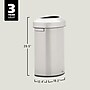 Rubbermaid Refine Stainless Steel Indoor Trash Can with Open Lid, 16 Gallon, Silver (2147550)~#|#~EB0C2E8C-512F-4E72-824B4C7C47B04494_sc7