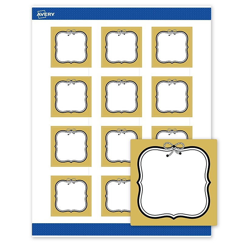 Avery Square Laser/Inkjet Multipurpose Labels, 2" x 2", White, 120/Pack (19479370967) image 1