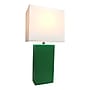Elegant Designs Modern Leather 21" LED Table Lamp with White Fabric Shade, Green (LT1025-GRN)~#|#~EB0E884F-11CE-4ED3-BB0D0545374A11D0_sc7