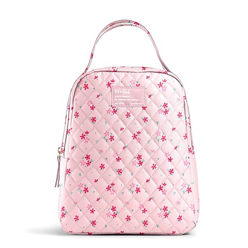 Fit & Fresh Sullivan Kids Quilted Insulated Lunch Bag, Pink Dainty