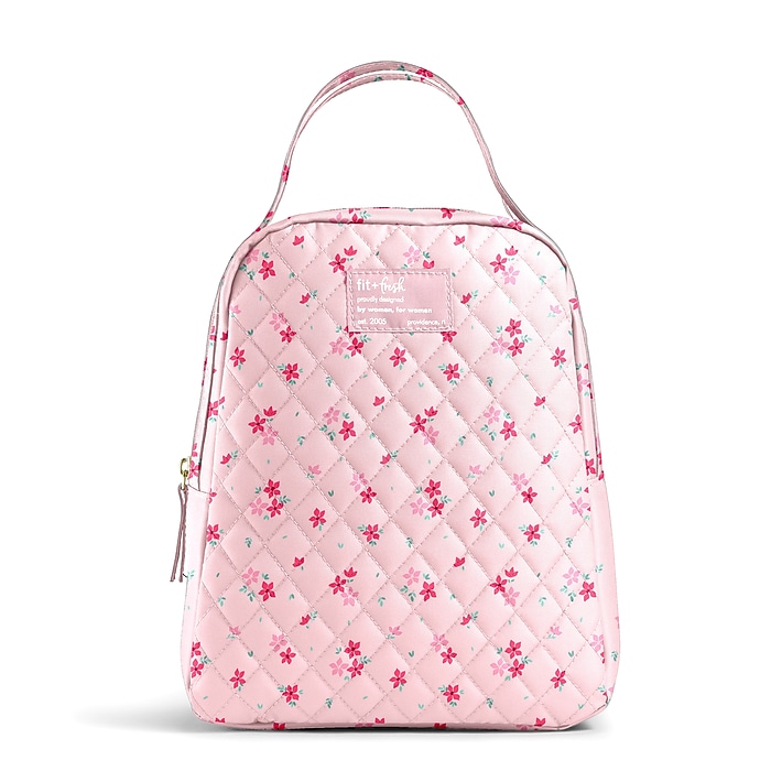 Fit & Fresh Sullivan Kids Quilted Insulated Lunch Bag, Pink Dainty