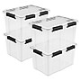 Sterilite 54 Quart Gasket Box with Lid, Plastic, Clear/Black, 4/Carton (39349004CT)~#|#~EB10AD81-6243-47DA-802B936CD0615A6D_sc7