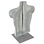 Azar Male White Plastic Bust Torso Mannequin, 12" Square Metal Base (900525-WHT)~#|#~EB14461B-B85B-4D58-A61A0C0877666690_sc7
