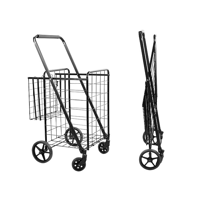 Mount-It! Rolling Utility Shopping Cart with Double Basket
