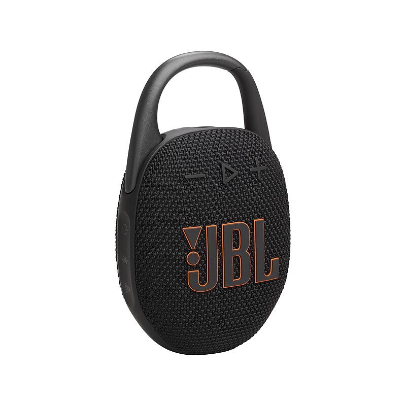 JBL Clip 5 Wireless Bluetooth Speaker, Waterproof, Black/Orange (JBLCLIP5BLKAM) image 1