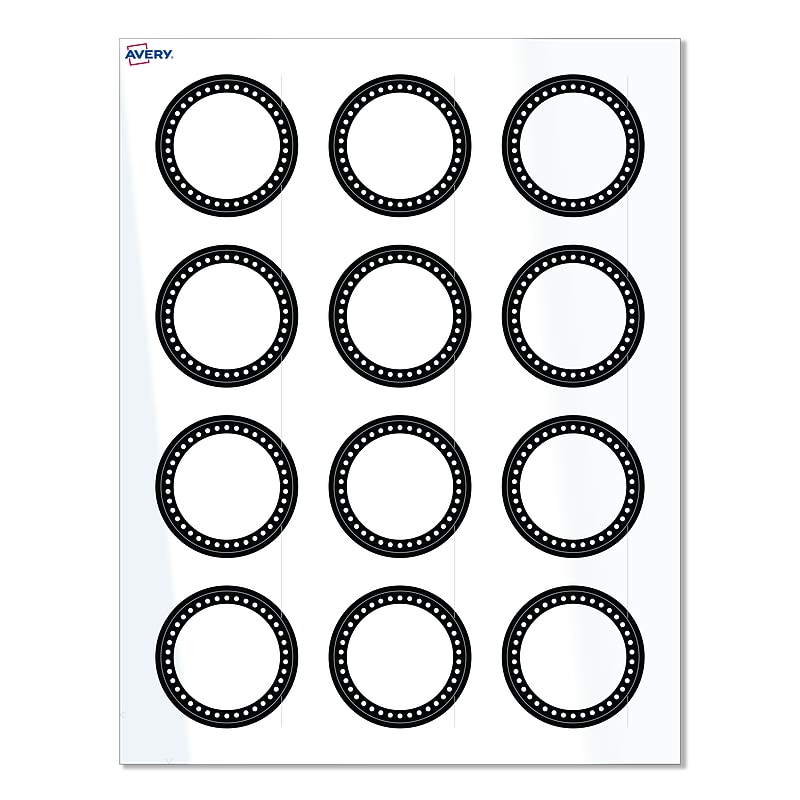 Avery Laser/Inkjet Circle Multipurpose Labels, 2" Dia., White, 120/Pack (S00-D26) image 1