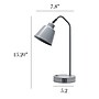 Simple Designs Sleek Essentials LED Desk Lamp, 16", with USB Ports, Gray (LD1071-GRY)~#|#~EB24A4C3-333A-4EC2-91F18528004EAAA6_sc7