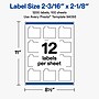 Avery Laser/Inkjet Lip Balm Labels, 2-3/16" x 2-1/8", White, 1200 Labels/Box (19479370675)~#|#~EB2738B6-1E8D-4779-AD011EDB0747FCD6_sc7