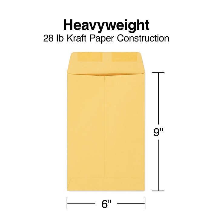 Staples Gummed Kraft Catalog Envelopes, 6