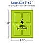 Avery Printable Rectangle Multipurpose Labels, 4" x 3", Bright Green, 80/Pack (94252)~#|#~EB293A74-54B5-4DDF-B556621EED9AE2B9_sc7