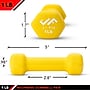 Jfit 1 lb. Neoprene Dumbbell, Yellow, Pair (J-DBN1SET)~#|#~EB2A4B44-068B-4804-AF880F98E4051D92_sc7