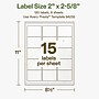 Avery Hemp Rectangle Laser/Inkjet Multipurpose Labels, 2" x 2-5/8", Off-White (120/Pack)~#|#~EB2A563B-090C-4EFC-BF32256B4F1B589D_sc7