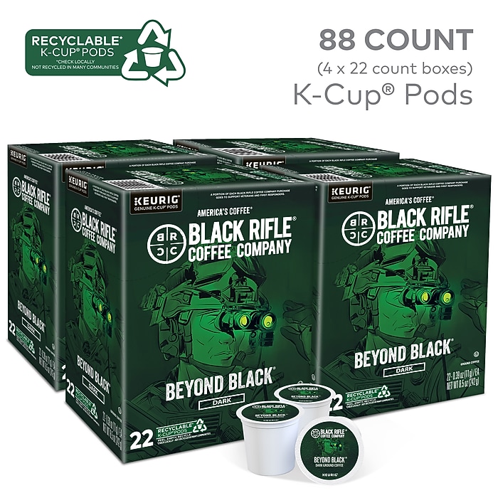Black Rifle Coffee Company Beyond Black Coffee Keurig K-Cup Pods, Dark  Roast, 88/Carton (5000384045CT) | Staples