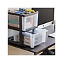 Iris 2-Compartment Stackable Desktop Storage Drawer, Black/Translucent White (116352)~#|#~EB2B5499-BB59-45E5-B24F42D3030E6DD7_sc7