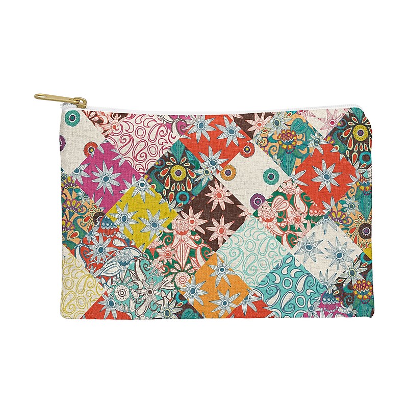 DENY Designs Sarilmak Patchwork 8.5" Polyester Travel Pouch, Water Resistant, Multicolored (79053-WPOFSM) image 1