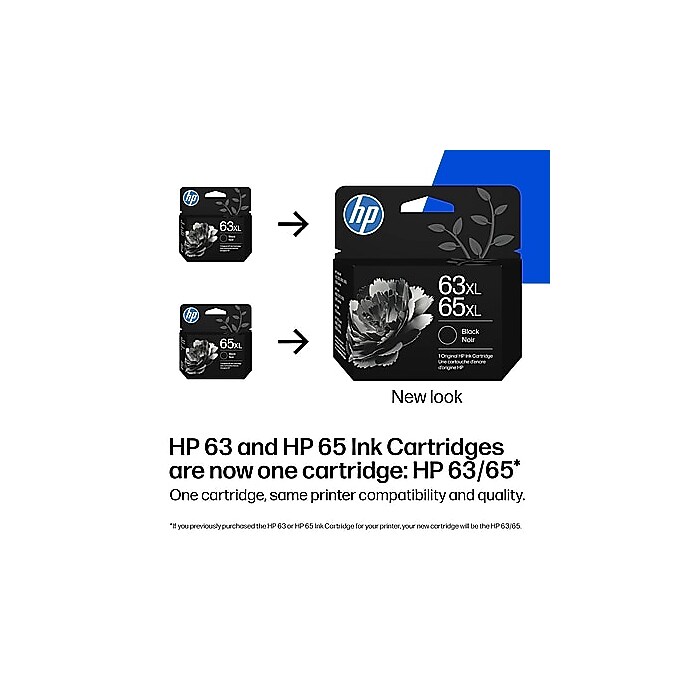 HP 63XL/65XL Black High Yield Ink Cartridge, Prints Up to 300