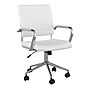 Martha Stewart Piper Faux Leather Swivel Executive Chair, White/Polished Nickel (CH2209212WH)~#|#~EB384657-1EDC-418A-824E75A67863F97A_sc7