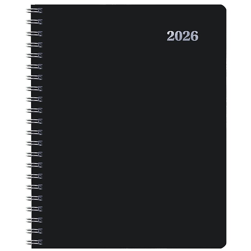 2026 Global Printed Products 8.5" x 11" Weekly & Monthly Planner, Paperboard Cover, Black (RRY26-8511-EX) image 1