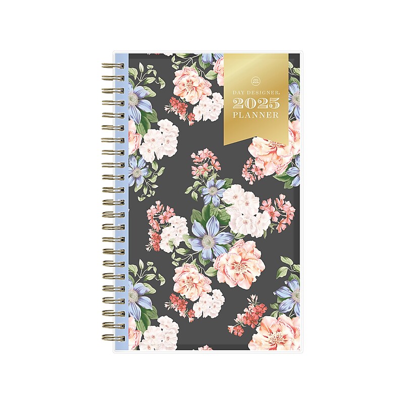 2025 Blue Sky Day Designer Austen Black 5" x 8" Weekly & Monthly Planner, Plastic Cover, Multicolor (148131) image 1