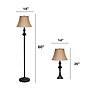 Lalia Home Homely 60"/26" Restoration Bronze Three-Piece Floor/Table Lamp Set with Bell Shades (LHS-1007-RZ)~#|#~EB3DEB6F-0070-4636-B68DA7D6229DE444_sc7