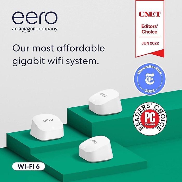 eero 6+ AX3000 Wi-Fi 6 Dual-Band Gigabit Mesh WiFi System eero 6+ AX3000 Wi-Fi 6 Dual-Band Gigabit Mesh WiFi System