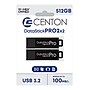 Centon Datastick Pro 512GB USB Type-C Flash Drive, Black, 2/Pack (S1-U3P6-512G-2)~#|#~EB45EF9F-5B55-4D46-805EA1DACE636FF0_sc7