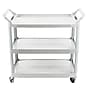 Rubbermaid Commercial 3-Shelf Plastic/Poly Mobile Utility Cart with Lockable Wheels, Off-White (FG409100OWHT)~#|#~EB4EC25F-8284-4C20-8BEB67A3552CE6DD_sc7