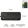 GoGreen Power 8 Outlet Surge Protector, 6' cord, Black (GG-18316BK)~#|#~EB564C24-BCCB-4515-855F1819425A5AFB_sc7